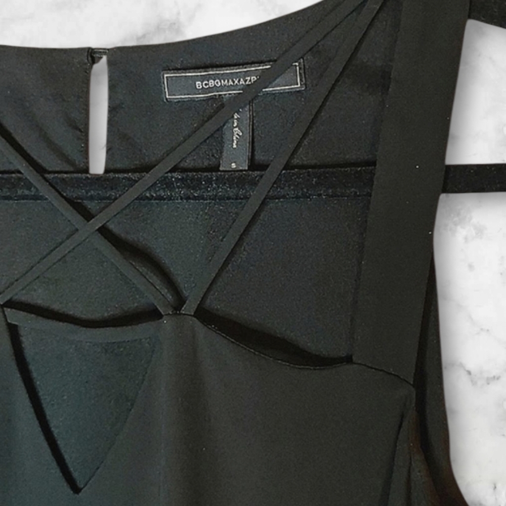 :S: BCBG MaxAzria Black Womens Sleeveless Top.